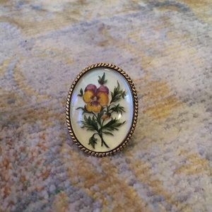 Adjustable Vintage Flower Statement Ring